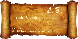 Linek Bianka névjegykártya